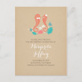 かわいい乗馬カップルビーチは日付はがきを保存する 案内ポストカード (正面)