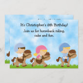 かわいい乗馬誕生日招待状forボーイズ 招待状 (正面/裏面)