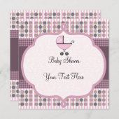 かわいい乳母車の招待状 招待状 (正面/裏面)