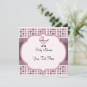 かわいい乳母車の招待状 招待状 (スタンド正面)