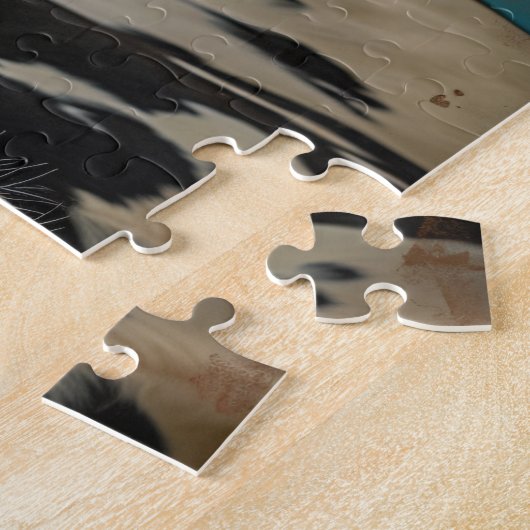 かわいい乳牛のファームハウス絵画ズ ジグソーパズル (側面)