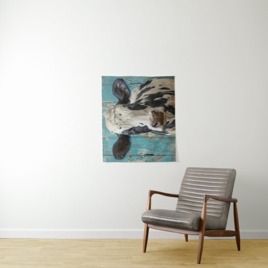 かわいい乳牛のファームハウス絵画ズ タペストリー (インサイチュ)