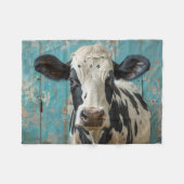 かわいい乳牛のファームハウス絵画ズ フリースブランケット (正面(横))