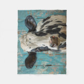 かわいい乳牛のファームハウス絵画ズ フリースブランケット (正面)