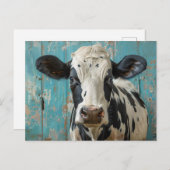 かわいい乳牛のファームハウス絵画ズ ポストカード (正面/裏面)