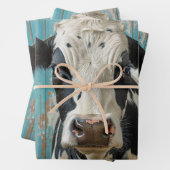 かわいい乳牛のファームハウス絵画ズ ラッピングペーパーシート (インサイチュ)