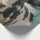 かわいい乳牛のファームハウス絵画ズ ラッピングペーパー (角)