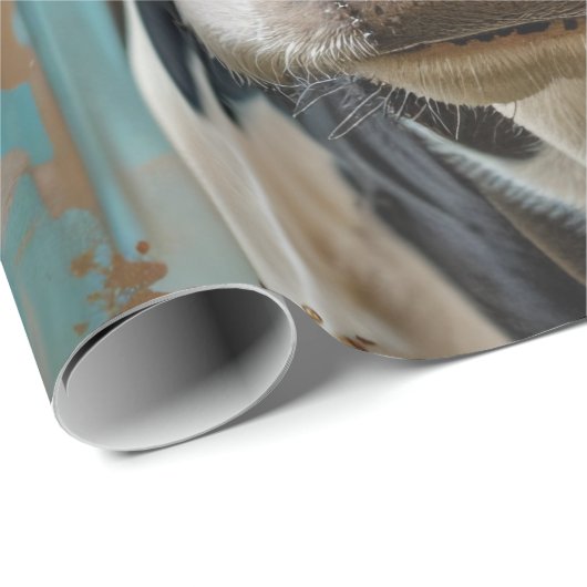 かわいい乳牛のファームハウス絵画ズ ラッピングペーパー (ロールコーナー)