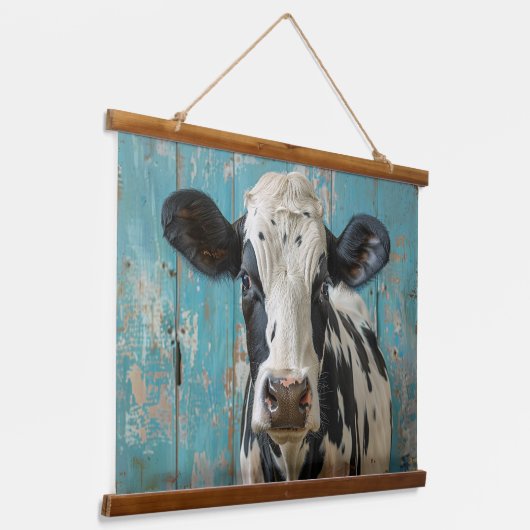 かわいい乳牛のファームハウス絵画ズ 吊り下げ型タペストリー (傾斜あり)