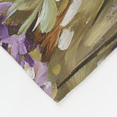 かわいい乳牛の子牛ルピネの花 フリースブランケット (角)