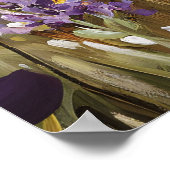 かわいい乳牛の子牛ルピネの花 ポスター (角)