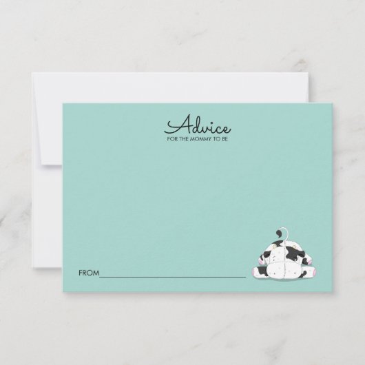 かわいい乳牛の赤ちゃんシャワーアドバイスカード 招待状 (正面)