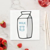 かわいい乳牛漫画ミルクカートンイラストレーション スタンダードランチョンナプキン (インサイチュ)