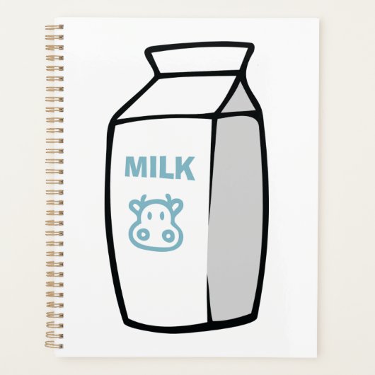 かわいい乳牛漫画ミルクカートンイラストレーション プランナー手帳 (正面)