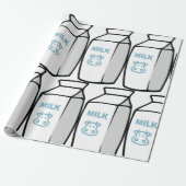 かわいい乳牛漫画ミルクカートンイラストレーション ラッピングペーパー (アンロールド)