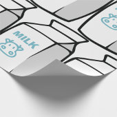 かわいい乳牛漫画ミルクカートンイラストレーション ラッピングペーパー