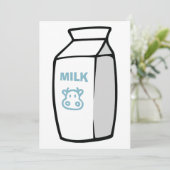 かわいい乳牛漫画ミルクカートンイラストレーション 招待状 (スタンド正面)