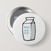 かわいい乳牛漫画ミルクカートンイラストレーション 缶バッジ (正面&裏面)