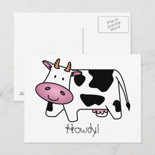 かわいい乳牛 ポストカード (正面/裏面)