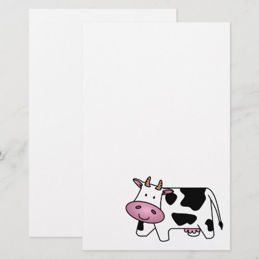 かわいい乳牛 便箋 (正面/裏面)