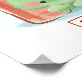  かわいい亀お洒落の動物ポスター ポスター (角)