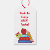 かわいい亀と学校の本の贈り物ラベル ギフトタグ (正面)