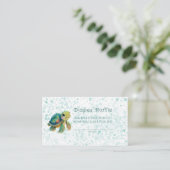 かわいい亀と泡おむつラッフル 名刺 (スタンド正面)