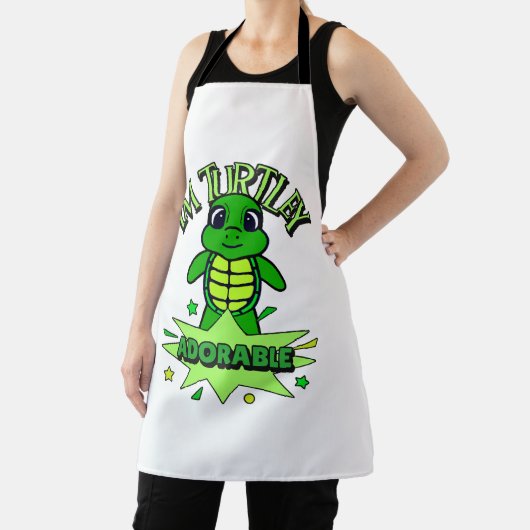 かわいい亀のおもしろい引用文タートレーかわいい エプロン (インサイチュ)