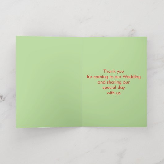 かわいい亀のカップルのカスタムウェディングありがとう 箔グリーティングカード (内側レイダウン)