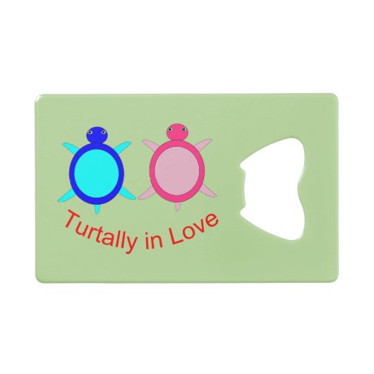 かわいい亀のカップル クレジットカード栓抜き (正面(横))