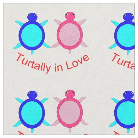 かわいい亀のカップル ファブリック (クローズアップ)