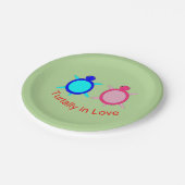 かわいい亀のカップル ペーパープレート (アングル)