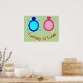 かわいい亀のカップル ポスター (キッチン)