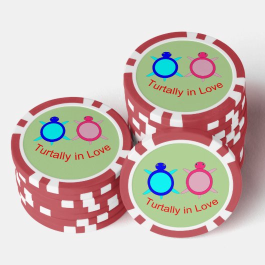かわいい亀のカップル ポーカーチップ (積み重ね)