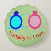 かわいい亀のカップル ラウンドクッション (裏面)