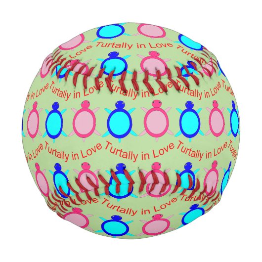 かわいい亀のカップル 野球ボール (正面)