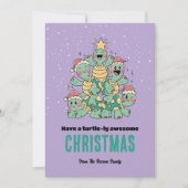 かわいい亀のクリスマスツリーのターテリーな素晴らしクリスマス シーズンカード (正面)
