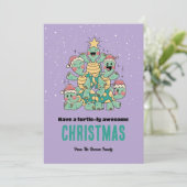 かわいい亀のクリスマスツリーのターテリーな素晴らしクリスマス シーズンカード (スタンド正面)