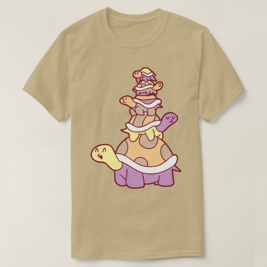 かわいい亀のスタック Tシャツ (デザイン正面)