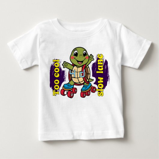 かわいい亀のプリントtシャツベビー ベビーTシャツ (正面)