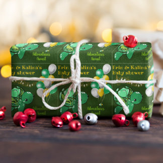 かわいい亀の三色の赤ちゃんシャワーパーソナライズされた ラッピングペーパー