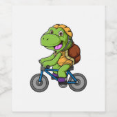かわいい亀の乗った自転車 ワインラベル (シングルラベル)
