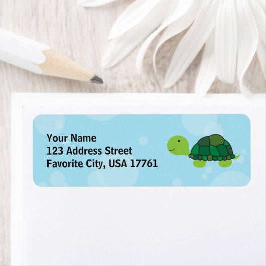かわいい亀の住所 シール (インサイチュ)