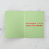 かわいい亀の夫婦パーソナライズされた記念日 カード (内部)