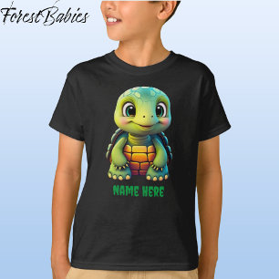 かわいい亀の子の亀の動物の漫画 Tシャツ
