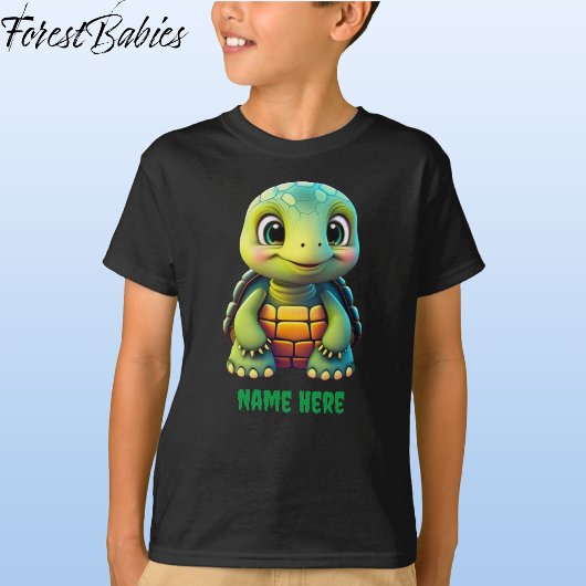 かわいい亀の子の亀の動物の漫画 Tシャツ