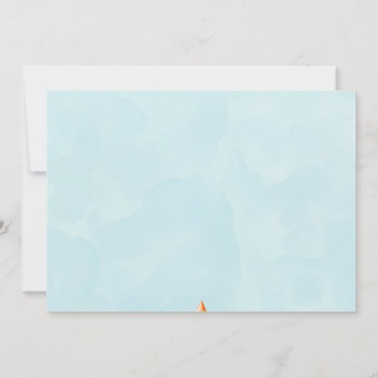 かわいい亀の子供の誕生日写真 招待状 (裏面)