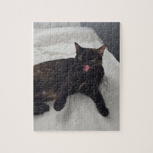 かわいい亀の子猫ベッドにパズル ジグソーパズル (縦)