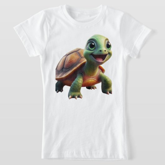 かわいい亀の子Tシャツ Tシャツ (レイダウン)