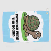 かわいい亀の忍耐が勝ち ゴルフタオル (横)